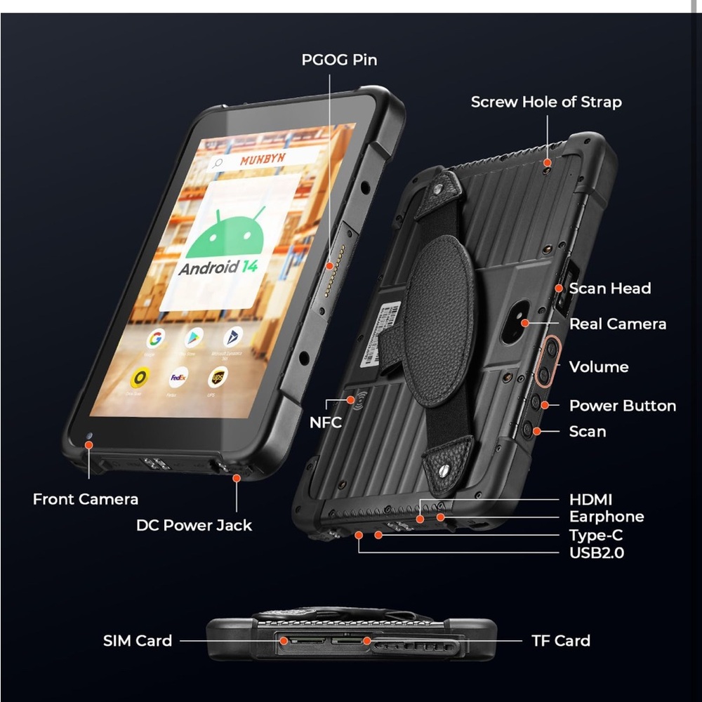 MUNBYN Rugged Tablet Scanner IRT01P - Picture 8 of 8